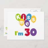 Kus me Ik ben 30 T-shirts en cadeautjes Briefkaart (Voorkant / Achterkant)