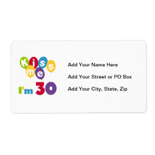 Kus me Ik ben 30 T-shirts en cadeautjes Etiket