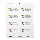 Kus me Ik ben 30 T-shirts en cadeautjes Etiket (Full Sheet)