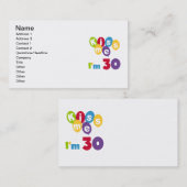 Kus me Ik ben 30 T-shirts en cadeautjes Visitekaartje (Voorkant / Achterkant)