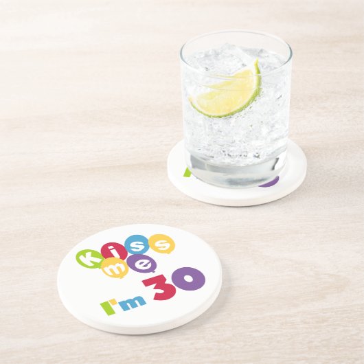 Kus me Ik ben 30 T-shirts en cadeautjes Zandsteen Onderzetter (Zijkant)