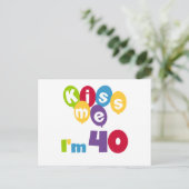 Kus me Ik ben 40 T-shirts en cadeautjes. Briefkaart (Staand voorkant)
