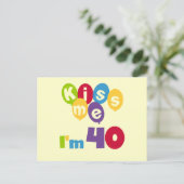 Kus me Ik ben 40 T-shirts en cadeautjes. Briefkaart (Staand voorkant)