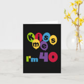 Kus me Ik ben 40 T-shirts en cadeautjes. Kaart (Gele Bloem)