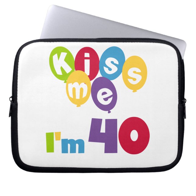 Kus me Ik ben 40 T-shirts en cadeautjes. Laptop Sleeve (Voorkant)