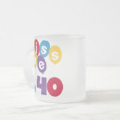 Kus me Ik ben 40 T-shirts en cadeautjes. Matglas Koffiemok (Voorkant links)