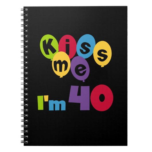 Kus me Ik ben 40 T-shirts en cadeautjes. Notitieboek (Voorkant)