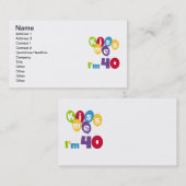 Kus me Ik ben 40 T-shirts en cadeautjes. Visitekaartje (Voorkant / Achterkant)