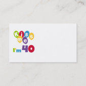 Kus me Ik ben 40 T-shirts en cadeautjes. Visitekaartje (Achterkant)