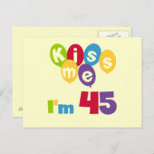 Kus me Ik ben 45 T-shirts en cadeautjes Briefkaart (Voorkant / Achterkant)