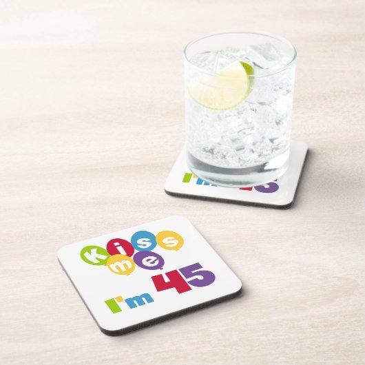 Kus me Ik ben 45 T-shirts en cadeautjes Drankjes Onderzetter (Rechterzijde)