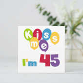 Kus me Ik ben 45 T-shirts en cadeautjes Kaart (Staand voorkant)