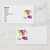 Kus me Ik ben 45 T-shirts en cadeautjes Visitekaartje (Voorkant / Achterkant)