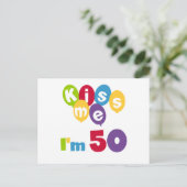 Kus me Ik ben 50 T-shirts en cadeautjes Briefkaart (Staand voorkant)