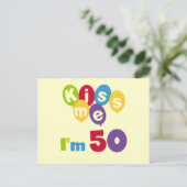 Kus me Ik ben 50 T-shirts en cadeautjes Briefkaart (Staand voorkant)