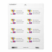 Kus me Ik ben 50 T-shirts en cadeautjes Etiket (Full Sheet)