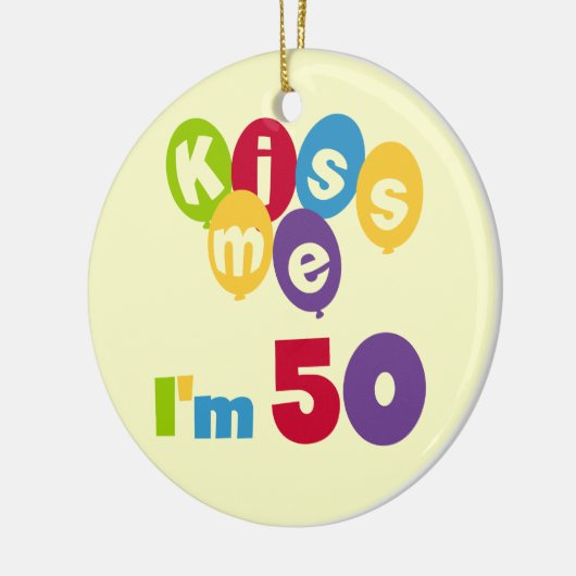 Kus me Ik ben 50 T-shirts en cadeautjes Keramisch Ornament (Links)