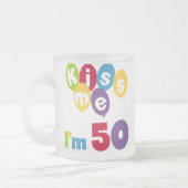 Kus me Ik ben 50 T-shirts en cadeautjes Matglas Koffiemok (Links)