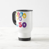 Kus me Ik ben 50 T-shirts en cadeautjes Reisbeker (Voorkant links)