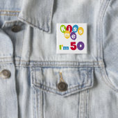 Kus me Ik ben 50 T-shirts en cadeautjes Vierkante Button 5,1 Cm (In situ)