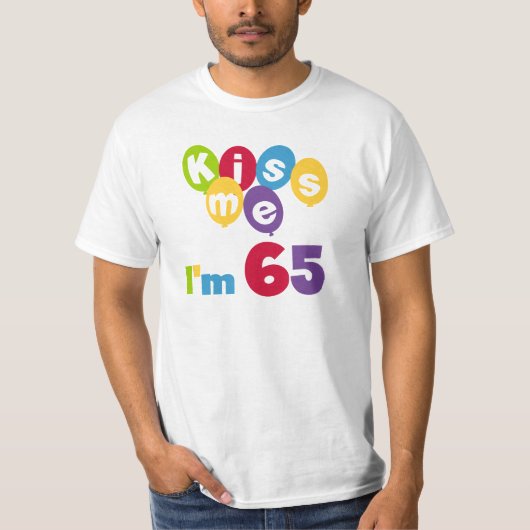 Kus me Ik ben 65 T-shirts en cadeautjes op de verj (Voorkant)