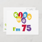 Kus me Ik ben 75 T-shirts en cadeautjes Briefkaart (Voorkant / Achterkant)