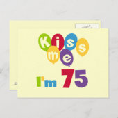 Kus me Ik ben 75 T-shirts en cadeautjes Briefkaart (Voorkant / Achterkant)