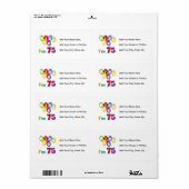 Kus me Ik ben 75 T-shirts en cadeautjes Etiket (Full Sheet)
