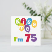Kus me Ik ben 75 T-shirts en cadeautjes Kaart (Staand voorkant)