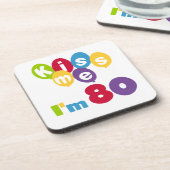 Kus me Ik ben 80 T-shirts en cadeautjes op de verj Onderzetter (Linkerzijde)