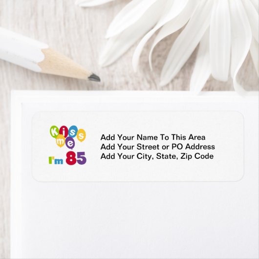 Kus me Ik ben 85 T-shirts en cadeautjes Etiket (Insitu)