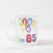 Kus me Ik ben 85 T-shirts en cadeautjes Matglas Koffiemok (Links)