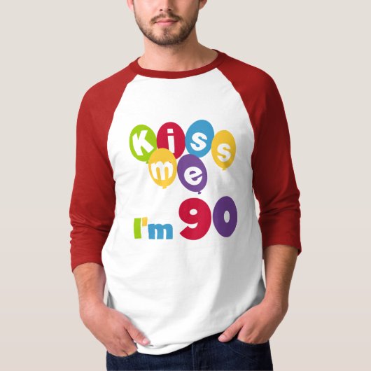 Kus me Ik ben 90 T-shirts en cadeautjes. (Voorkant)
