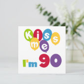 Kus me Ik ben 90 T-shirts en cadeautjes. Kaart (Staand voorkant)