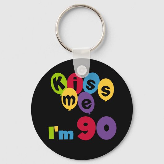 Kus me Ik ben 90 T-shirts en cadeautjes. Sleutelhanger (Voorkant)