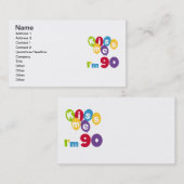 Kus me Ik ben 90 T-shirts en cadeautjes. Visitekaartje (Voorkant / Achterkant)