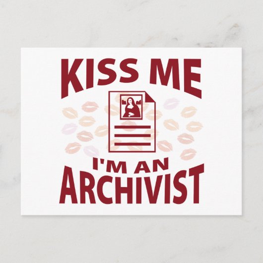 Kus me Ik ben archivist Briefkaart (Voorkant)