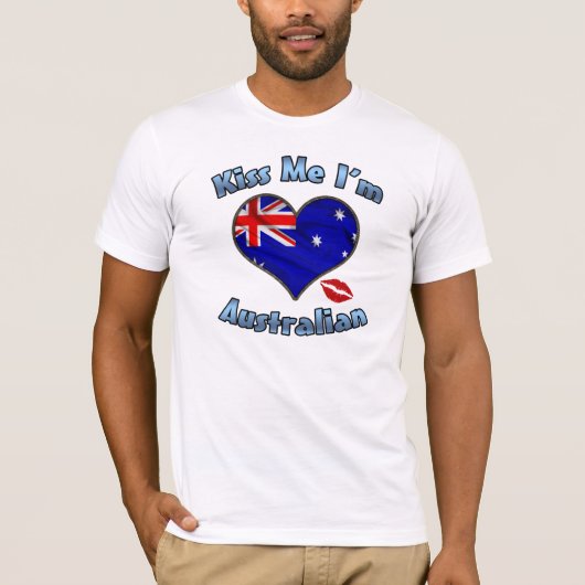 Kus me Ik ben Australian Flag T-Shirt Australia Da (Voorkant)