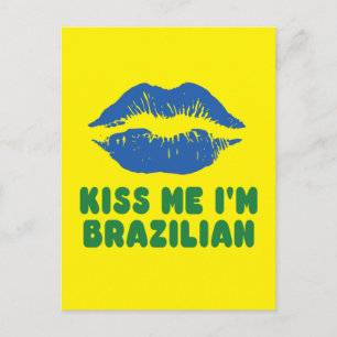 Kus me ik ben Braziliaanse lippen Briefkaart