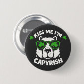 Kus Me, Ik Ben Capyrish St. Patrick's Day Capybara Ronde Button 5,7 Cm (Voorkant /achterkant)