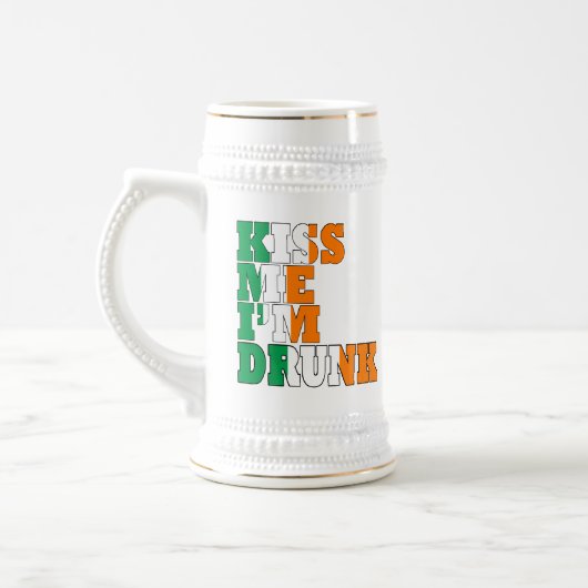 Kus me Ik ben drink St Pats Bierpul (Links)