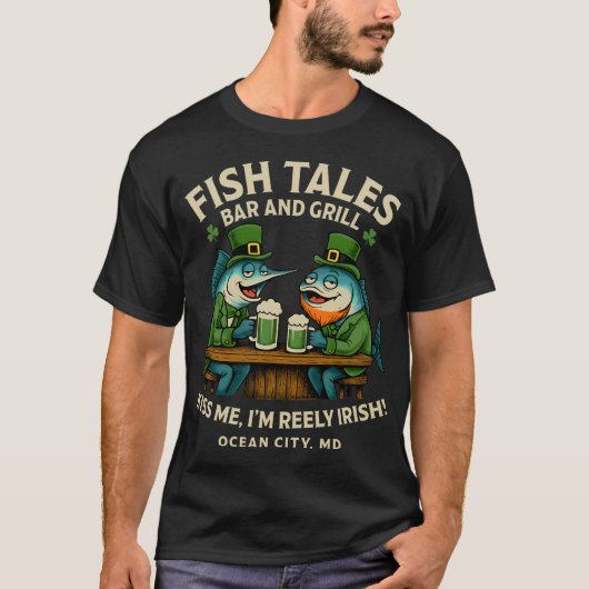 Kus Me Ik Ben Echt Iers Kaboutervis Pub Parodie T-shirt (Voorkant)