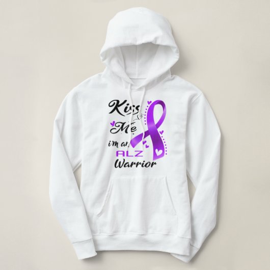 Kus me ik ben een Alz Warrior Support Alz Warrior Hoodie (Design voorkant)