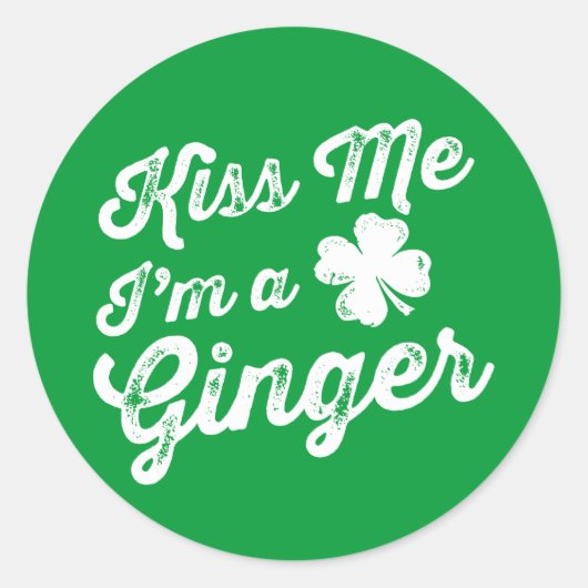 Kus me, ik ben een gember! ronde sticker (Voorkant)