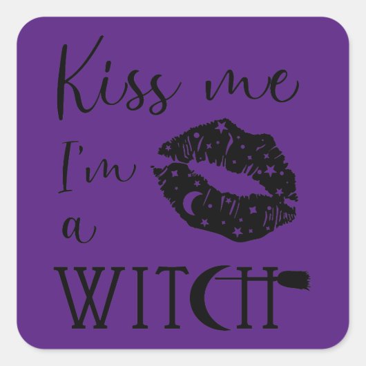 Kus me Ik ben een heks Stickers (Voorkant)