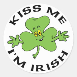 Kus me ik ben een Iers cadeau Ronde Sticker