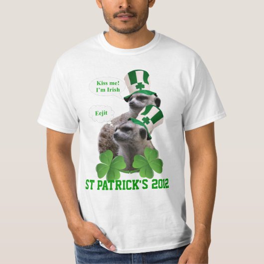 Kus me Ik ben een Iers meerkeukenontwerp T-shirt (Voorkant)