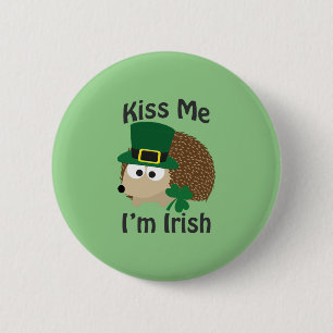 Kus me, ik ben een Ierse egel Ronde Button 5,7 Cm
