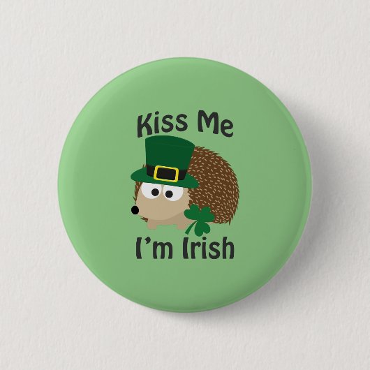 Kus me, ik ben een Ierse egel Ronde Button 5,7 Cm (Voorkant)