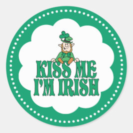 Kus me ik ben een Ierse kleine kabouter Ronde Sticker